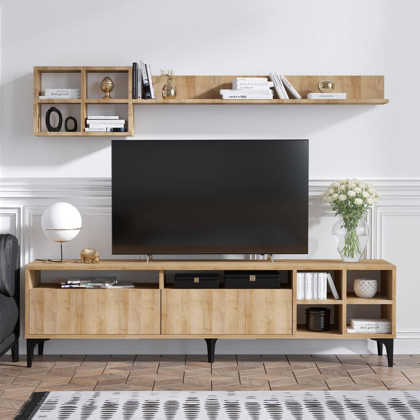 طاولة تلفاز مع أرفف علوية - CLG270-homznia
